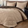 Bedding Castle Reversible Down Alternative 5 Pcs Comforter Set (Spanish Brown/Chatham Tan, Super King (100'' x 112'') 5 Pcs) 1 Comforter with 4 Pillowcase Soft Cotton 1000 Tc view 4