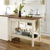 MNSSRN Open Kitchen Island, Removable Cutlery Trolley, Cozy Dining Table Extension, Rubberwood Dining Table with Drawers Small Place Towel Rail view 1