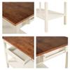 MNSSRN Open Kitchen Island, Removable Cutlery Trolley, Cozy Dining Table Extension, Rubberwood Dining Table with Drawers Small Place Towel Rail view 4