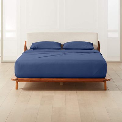 Maayu String Queen Size Luxury 800 Thread-Count 100% Egyptian Cotton Bed Sheets Sheet Set Sateen Weave for Soft & Silky Feel Long Staple Cotton 18 Inch Deep-Pockets - Queen, Mediterranean Blue