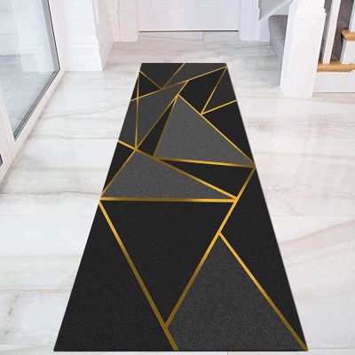 Runner Rug for Hallway Modern Washable Area Rug Corridor/Kitchen/Bedroom/Entryway/Stair Carpet Runner Mat 60cm/70cm/80cm/100cm Wide Black/Grey (Size : 2.6 ft x 3.3 ft)