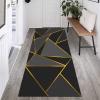 Runner Rug for Hallway Modern Washable Area Rug Corridor/Kitchen/Bedroom/Entryway/Stair Carpet Runner Mat 60cm/70cm/80cm/100cm Wide Black/Grey (Size : 2.6 ft x 3.3 ft) view 2