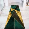 GRAPKS Contemporary Hallway Narrow Runner Rug 100/200/300/400/500/600cm Extra Long Carpet Indoor Corridor/Kitchen/Stair Runner Carpet Green/Gold/Black (Size : 2 ft x 9.8 ft) view 2