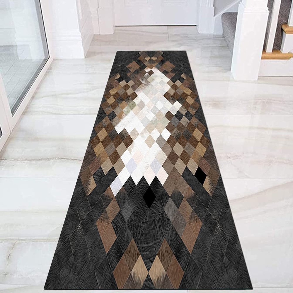 GRAPKS Long Carpet Runners for Hallway Modern Narrow Runner Rug Kitchen Floor, Corridor, Hall Entryway 60cm/70cm/80cm/100cm Wide Black/Brown/White (Size : 2.6 ft x 8.2 ft)