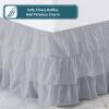 Queen Bed Skirt  Multi Ruffled Light Grey Bedskirt with 14" Drop  Hotel-Quality Dust Ruffle for Easy Fitting  Brushed Fabric (Light Grey, Queen Size) view 3