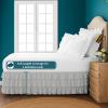 Queen Bed Skirt  Multi Ruffled Light Grey Bedskirt with 14" Drop  Hotel-Quality Dust Ruffle for Easy Fitting  Brushed Fabric (Light Grey, Queen Size) view 4