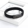 BIAIHQIE Cremation Jewelry Urn Bracelet for Ashes for Women Men Keepsake Memorial Cuff Bangle Braided Leather Wristband Bracelet for Men,18cm view 2