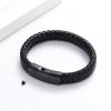 BIAIHQIE Cremation Jewelry Urn Bracelet for Ashes for Women Men Keepsake Memorial Cuff Bangle Braided Leather Wristband Bracelet for Men,18cm view 4