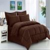 Wega Linen Stripe Comforter Set Oversized King 116x98-1Piece Bedding Comforter Soft Cotton Down Alternative Comforter Set Chocolate Brown Stripe view 1