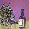Bouvier Des Flandres at the Wine Bar Dog Art Print JSCHMETZ modern abstract folk pop art gift view 1