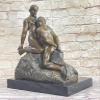 EUROPEAN BRONZE Eternal Idol by Rodin - 100% Bronze Sculpture on Marble Base - Nude Romance Love Artwork view 1