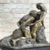 EUROPEAN BRONZE Eternal Idol by Rodin - 100% Bronze Sculpture on Marble Base - Nude Romance Love Artwork view 4