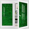 Green No Glue Frosted Privacy Film Stained Glass Door Film Alligator Skin Pattern Luxury Lifestyle Frosted Privacy Window Film Static Cling Decorative Window Abstract 35.4Wx78.7L-inch x2 Pcs view 1