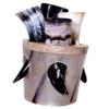 Ancient Style Drinking Viking Horns Set Of 4 Mead Ale Shot Glasses Multicolor Drinkware with Stand view 2
