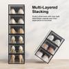 SEE SRPING XX-Large Shoe Storage Box Fit Size 14, Clear Plastic Stackable Shoe Organizer for Closet, Shoe Rack Sneaker Containers Bins Holders, Drawer Organize Unit, 12 Pack Black view 2