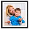 10x10 Frame with Mat - Black 13x13 Frame Wood Made to Display Print or Poster Measuring 10 x 10 Inches with White Photo Mat view 3