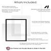 10x10 Frame with Mat - Black 13x13 Frame Wood Made to Display Print or Poster Measuring 10 x 10 Inches with White Photo Mat view 4