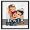 10x15 Frame with Mat - Black 12x17 Frame Wood Made to Display Print or Poster Measuring 10 x 15 Inches with White Photo Mat view 1