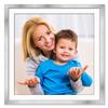 10x10 Frame with Mat - Silver 13x13 Frame Wood Made to Display Print or Poster Measuring 10 x 10 Inches with White Photo Mat view 3