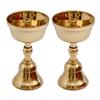 Anjali Enterprises Decor Brass Akhand Jyothi | Pyali Stand | Nanda Table Diya, 3.2 inches Big, Brass, Pack of 2 pcs view 2