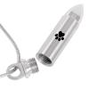 SHEIL Steel and Gold Stainless Steel Paw Print Bullet Cremation Jewelry Keepsake Memorial Ash Urn Necklace for Pet,1 view 2