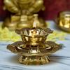 Anjali Enterprises Brass Akhand Jyoth Table Diya, Plate Design, 2.3 inches, Brass, Pack of 1 pc view 4