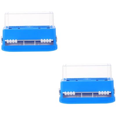 LALAFINA 2pcs Material Coated Stick Case Cotton Swab Box Vanity Accessory Bathroom Accessory Cosmetics Cotton Swab Organizer