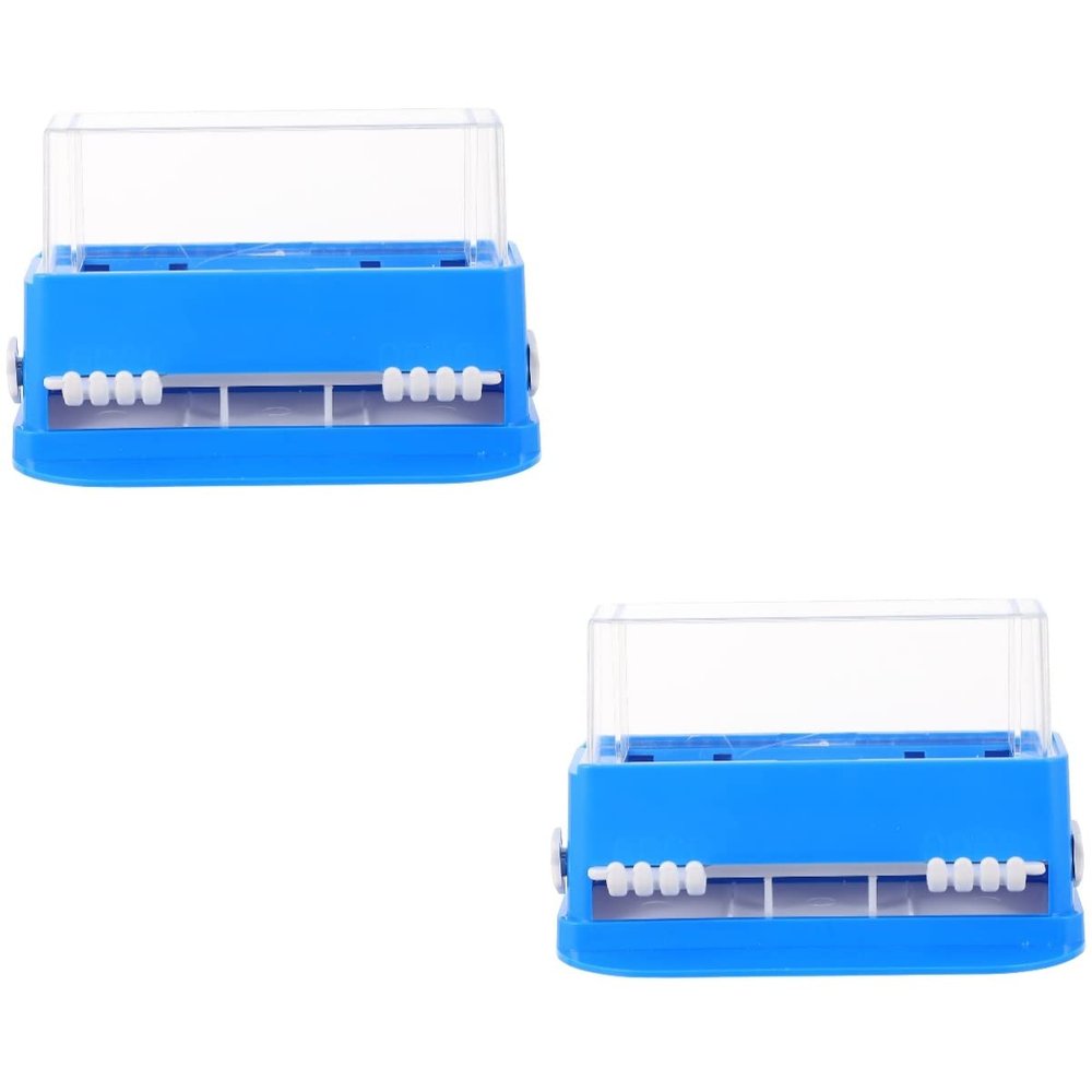 LALAFINA 2pcs Material Coated Stick Case Cotton Swab Box Vanity Accessory Bathroom Accessory Cosmetics Cotton Swab Organizer
