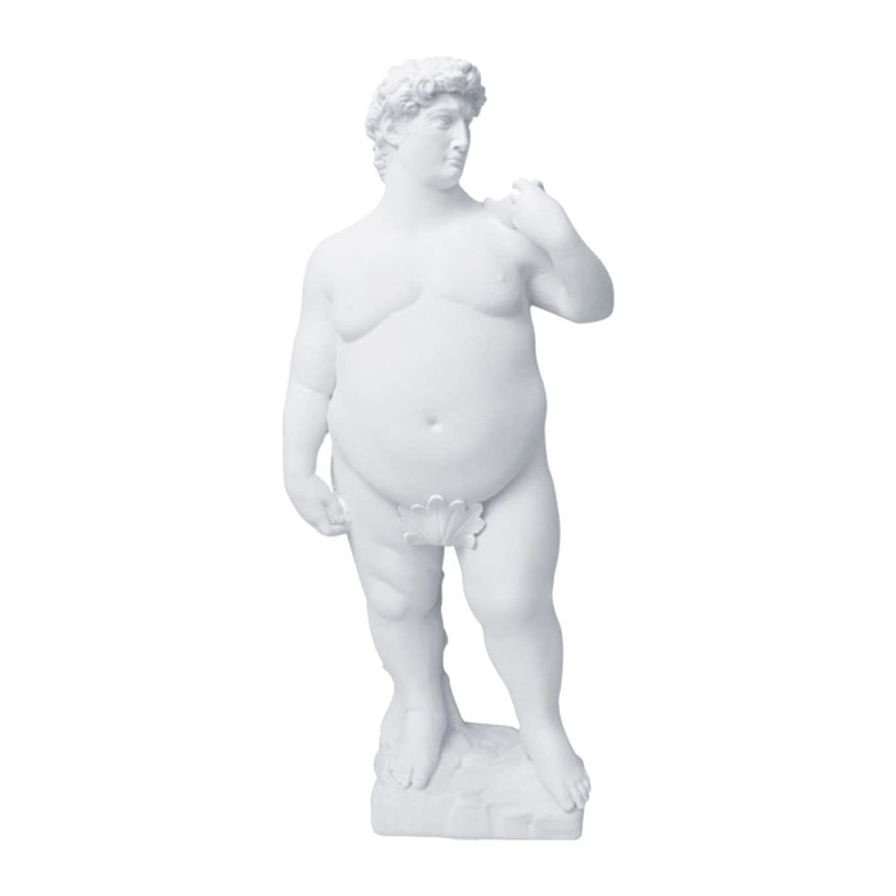 Toyvian 1pc Fat David Statue Resin David Ornament Figurine s Statue Famous Sculpture Sketch Head Fat Sculpture White Bookshelf Desktop