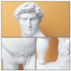 Toyvian 1pc Fat David Statue Resin David Ornament Figurine s Statue Famous Sculpture Sketch Head Fat Sculpture White Bookshelf Desktop view 3