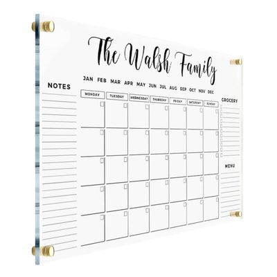 Personalized Gold Text Acrylic Wall Calendar - Personalized Calendar 2026 Monthly and Weekly Board, New Home