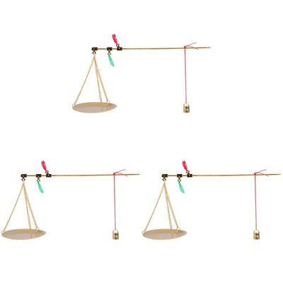 Yardwe 3 Pack Traditional Chinese Medicine herb Scale Old Traditional Goldsmith Weight Brass Weighing Scale Scale Small Handheld