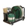 Cutting Board Rack Chopping Board Organizer, Compact Dish Drying Rack with Drainboard, Stainless Steel Plate Dish Drainer Rack, Kitchen Countertop Storage Organizer (2 pcs, Black) view 1