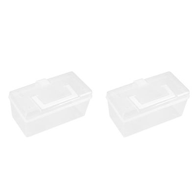 Cabilock 2pcs Portable First Aid Box Large Capacity Medicine Storage Organizer with Handle Transparent Design Durable Plastic for Home Travel Camping Emergencies White