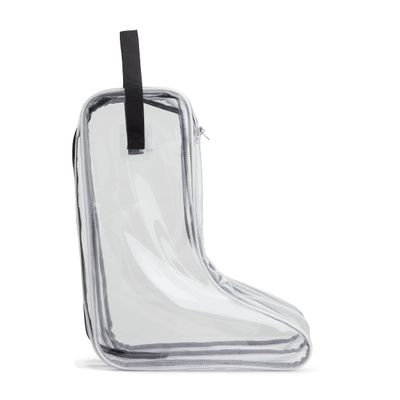Howdy Boot Bag - Clear See-Thru Waterproof Storage Bag for Cowboy Boots and Tall Riding Boots Travel Accessories Shoe Organizer with Center Divider. Black