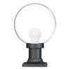 KASTLITE 10" Globe Pier Mount Outdoor Lighting with LED Lamp | UV & Waterproof Pillar & Column Lights | Deck Driveway Yard Patio & Garden Fixture | Made in USA | Clear Cover, Black Decorated Base view 1