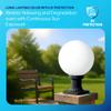 KASTLITE 10" Globe Pier Mount Outdoor Lighting with LED Lamp | UV & Waterproof Pillar & Column Lights | Deck Driveway Yard Patio & Garden Fixture | Made in USA | Clear Cover, Black Decorated Base view 4