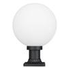 KASTLITE 12" Globe Combo with Pier Mount (White, Decorated Mount - Black) - Outdoor Lighting with LED Lamp - UV & Waterproof Pillar & Column Deck Driveway Yard Patio & Garden Fixture - Made in USA view 1