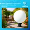 KASTLITE 12" Globe Combo with Pier Mount (White, Decorated Mount - Black) - Outdoor Lighting with LED Lamp - UV & Waterproof Pillar & Column Deck Driveway Yard Patio & Garden Fixture - Made in USA view 4