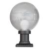 KASTLITE 10" Globe Pier Mount Outdoor Lighting with LED Lamp | UV & Waterproof Pillar & Column Lights | Deck Driveway Yard Patio & Garden Fixture | Made in USA | Prismatic Cover, Black Decorated Base view 1