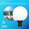KASTLITE 10" Globe Pier Mount Outdoor Lighting with LED Lamp | UV & Waterproof Pillar & Column Lights | Deck Driveway Yard Patio & Garden Fixture | Made in USA | Prismatic Cover, Black Decorated Base view 3