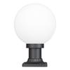 KASTLITE 10" Globe Combo with Pier Mount (White, Decorated Mount - Black) - Outdoor Lighting with LED Lamp - UV & Waterproof Pillar & Column Deck Driveway Yard Patio & Garden Fixture - Made in USA view 1