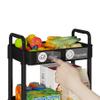 Laiensia 3-Tier Storage Carts,Multifunction Utility Rolling Cart Kitchen Storage Organizer,Mobile Shelving Unit Cart with Lockable Wheels for Bathroom,Laundry,Living Room,With Classified Sticker,Black view 3