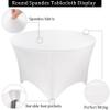 JALANCY 8 Pack 5FT Round Spandex Tablecloth 60 White Round Elastic Table Cover Washable Wrinkle Resistant Fitted Stretch Table Cover for Wedding Party Birthday Banquet Bar Events view 3