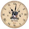 LetusZhogo Cute Dog Bull Terrier Round Wall Clock, Personalized Name Let's Play Silent Non Ticking Oil Painting Home Office School Decorative Clock Art 12 Inch view 1