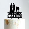 Cake Topper Couple with Children, Mr And Mrs Cake Toppers, Family Wedding Bride And Groom Cake Topper, Black Acrylic Cake Topper, Gift for Anniversary