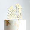 Wedding Cake Toppers with Pet, Mr & Mrs Rustic Wreath Couple's Names Cake Topper, Wood Cake Topper for Wedding, Custom Script Cake Toppers for Wedding, Beach Wedding Bridal Shower Decor view 4