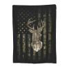 Camo Camouflage Hunting Deer American Flag Soft Warm Full Fleece Throw Blanket Flannel Fuzzy Travel Blankets All-Season Throws for Bed Sofa Women Gifts 50"X60" view 2