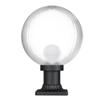 KASTLITE 12" Globe Pier Mount Outdoor Lighting with LED Lamp | UV & Waterproof Pillar & Column Lights | Deck Driveway Yard Patio & Garden Fixture | Made in USA | Prismatic Cover, Black Decorated Base view 1