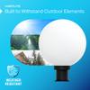 KASTLITE 12" Globe Pier Mount Outdoor Lighting with LED Lamp | UV & Waterproof Pillar & Column Lights | Deck Driveway Yard Patio & Garden Fixture | Made in USA | Prismatic Cover, Black Decorated Base view 3